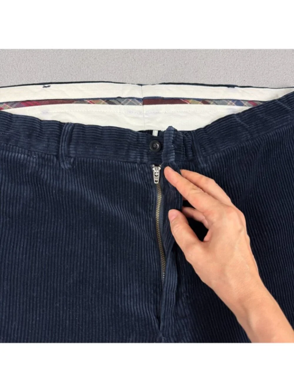 Polo Ralph Lauren Corduroy Pants 40x30 Mens Navy Blue Straight Leg Trousers VTG